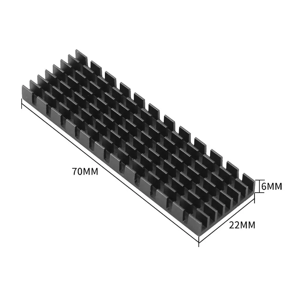 Imagem -03 - Conjunto de Alumínio Dissipador de Calor Chipconjunto com Almofada de Resfriamento para Nvme Ngff M.2 2280 Pcie Ssd 70*22*6 mm Preto 100