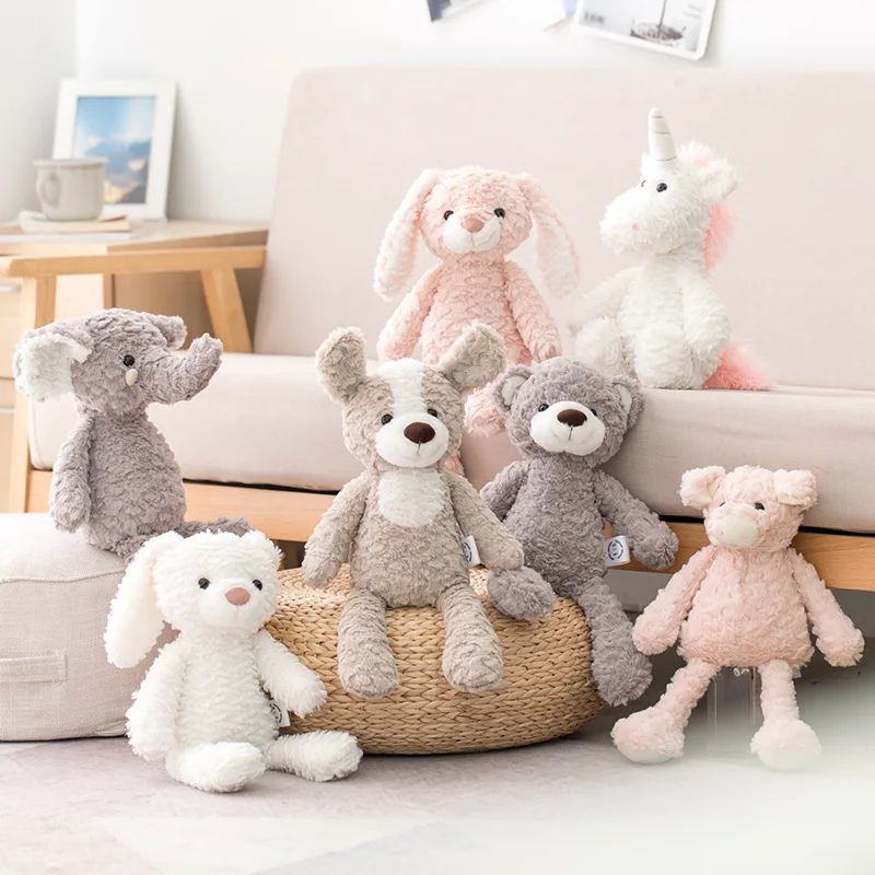 

High Quality Soft Long Legs Dinosaur Teddy Bear Elephant Unicorn Pig Stuffed Cartoon Animals Baby Appease Toy Doll Toy For Kids