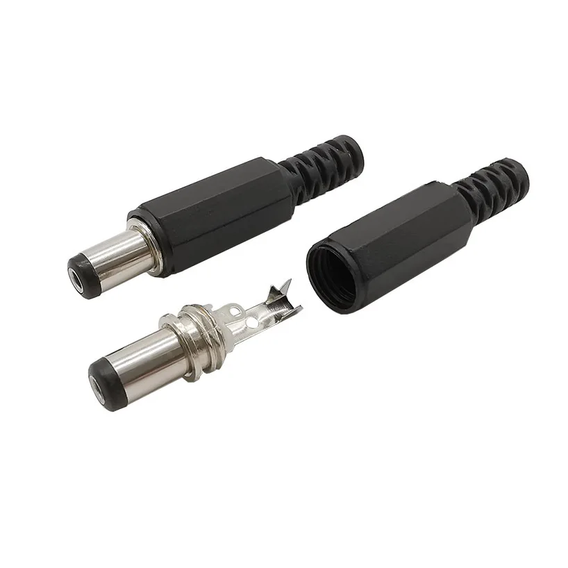10 Stücke (5 Paar) 12 V 3A 5,5x2,1mm DC Power Stecker Stecker DC Steckdose Weibliche Jack Schraube Mutter Panel Mount Adapter 5,5*2,1mm – Detail 9