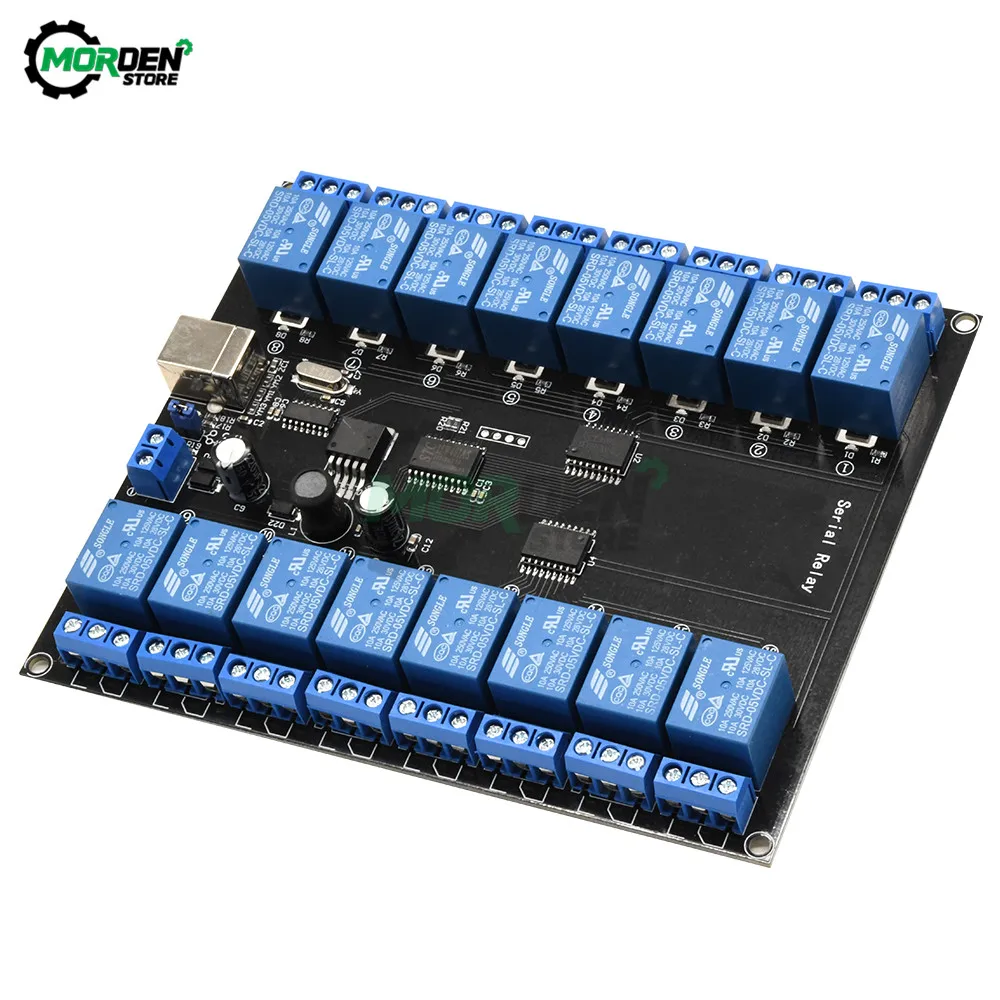 DC 7V~38V 16-Channel 6CH Serial Relay Module 10A/250V Max Load for Arduino