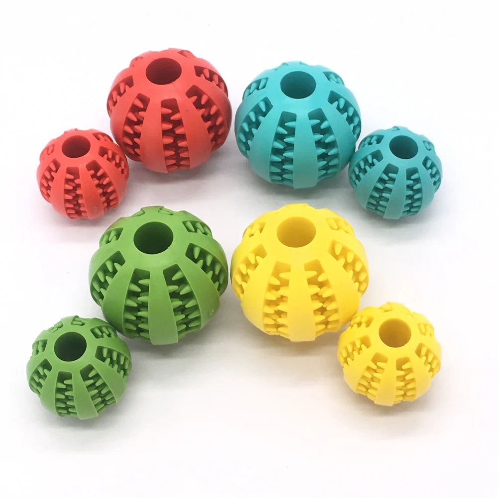 

Pet Dog Toys Ball Nontoxic Bite Resistant Toy Ball for Pet Dogs Dog Food Treat Feeder Tooth Cleaning Molar balls Pet Supplies