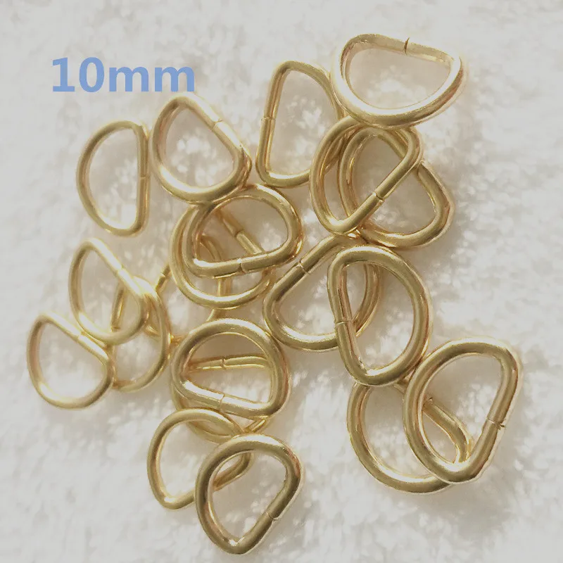 100pcs 10mm gold color D Shaped buckle Sewing Accessories DIY Webbing connect buckles Hand-made materials