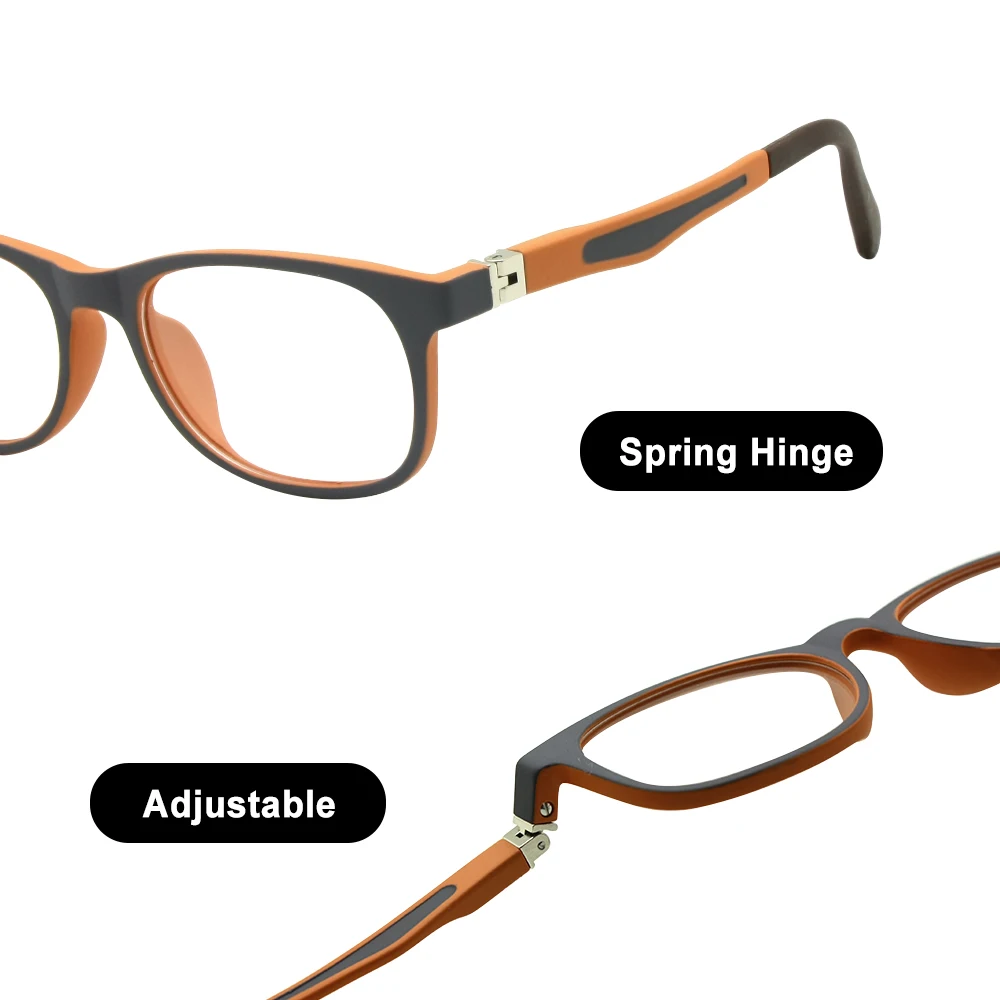 Kids Glasses TR90 Size 45 Safe Bendable with Spring Hinge Flexible Optical Frame Boys Girls Children Eyeglasses Plano Lenses - view 5