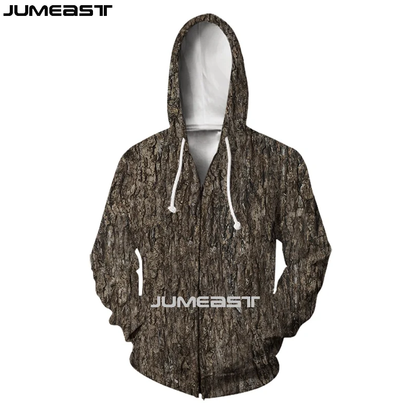 Jumeast  Men Women 3D Sweatshirts Bark Oversized Coat Streetwear Harajuku Casual Jacket Pullover Fashion Spring Zipper Hoodies