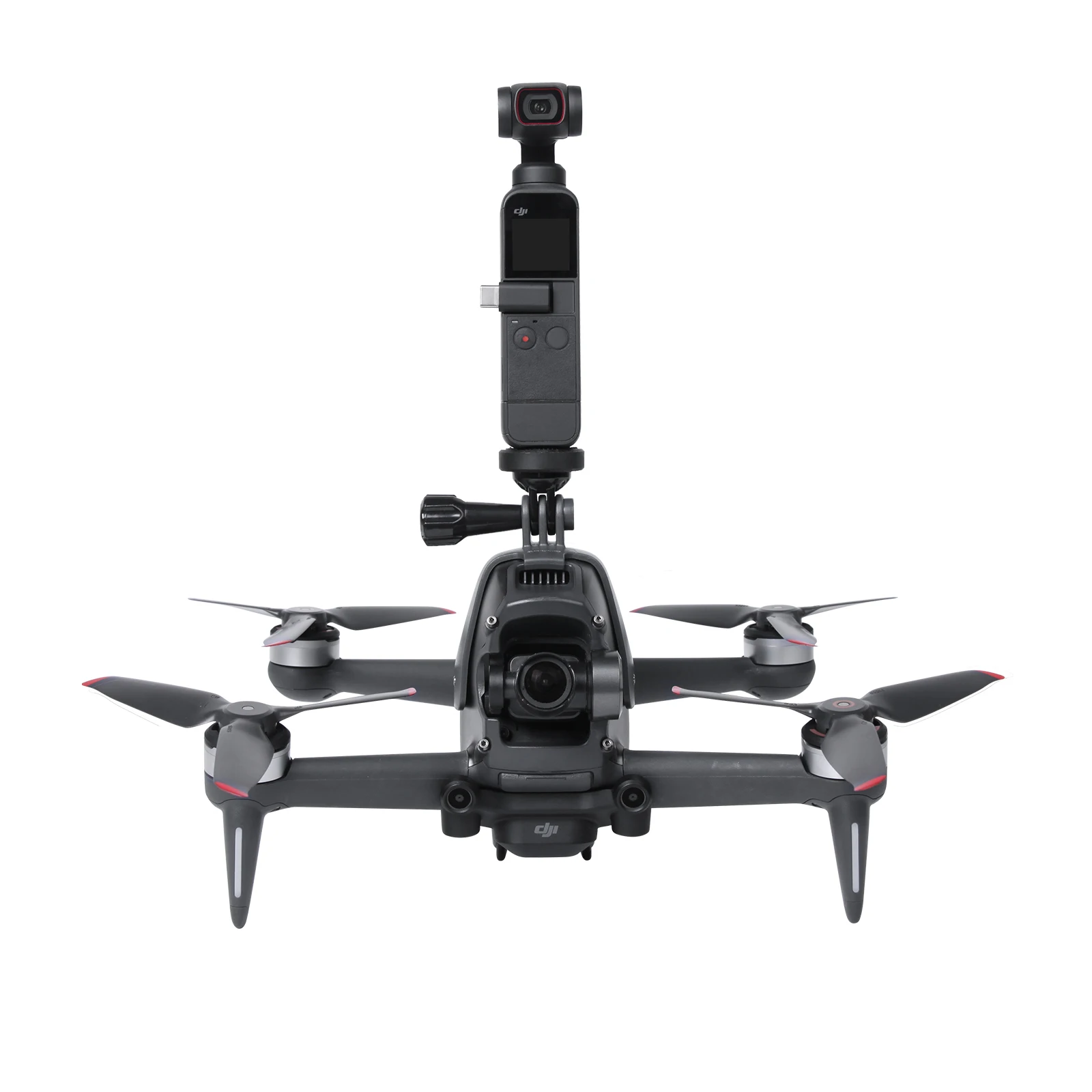 카메라 상단 브래킷 Gopro 스포츠 액션 카메라 어댑터 마운트 클램프 홀더 DJI FPV 액세서리 용 확장 키트 손전등 수정
