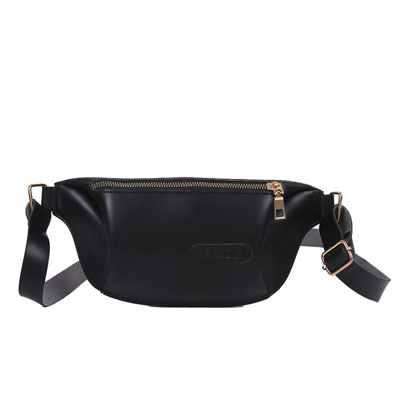 Fashion Chest Bag For Women PU Leather Fanny Pack Solid Color Crossbody Bag Casual Waist Bag Lady Messenger Bag