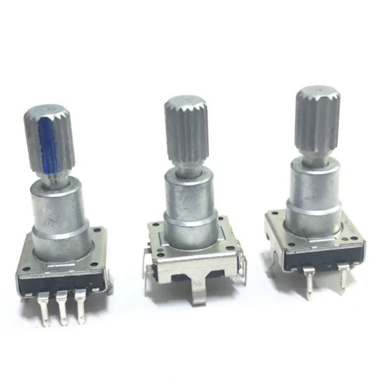 1 Piece EC11 Encoder 360 Degree Rotation With Push Switch Shaft Length 21MM 16 Positioning 8 Pulses