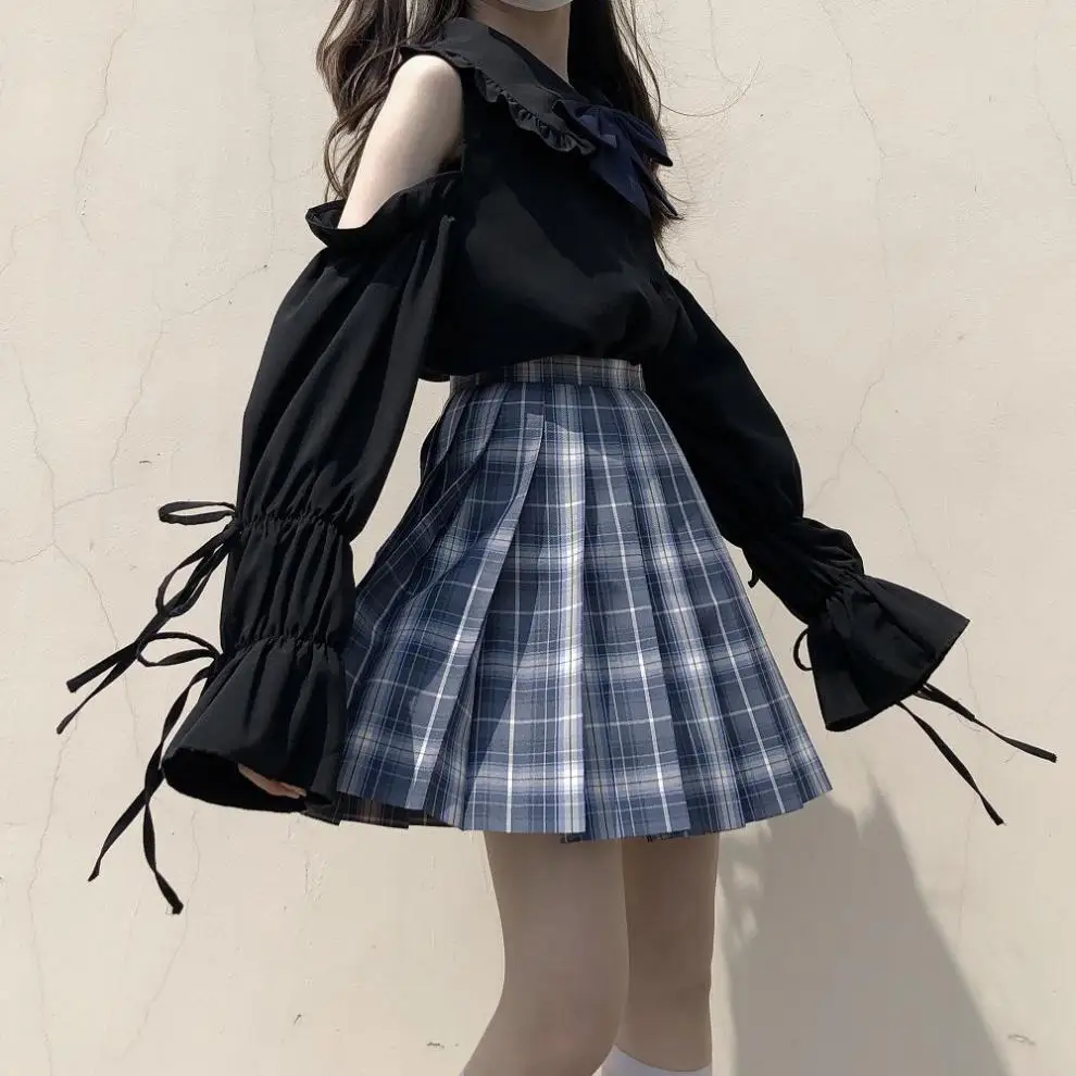 Jocoo Jolee Women Elegant Off the Shoulder Sweet Doll Collar Blouses Casual Japanese Lolita Shirts Petal Sleeve Chiffon Blouses