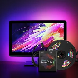 Ortam ışığı usb'li şerit LED ışık 5050 RGB rüya renk ws2812b şerit TV için masaüstü bilgisayar ekran arka aydınlatma 1M 2M 3M 4M 5M