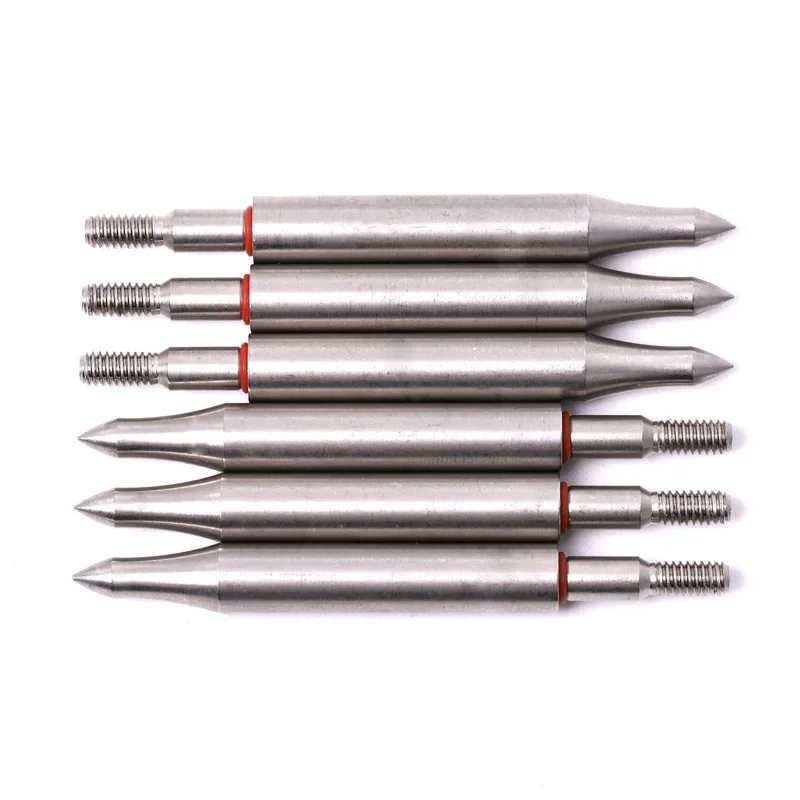 DIY 12pcs 75/100/125/150/200/250/300gns Stainless Steel Arrow Point Tip For ID6.2mm OD7.6/7.9mm Arrow Shaft Broadhead Arrow Head