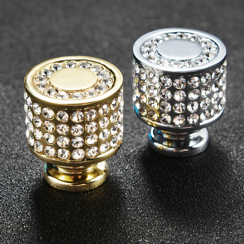 Crystal Golden Furniture Handle Kitchen Cabinets Knob Dressing Cupboard Handles Wardrobe Drawer Pulls Closet Door Handle