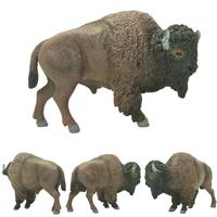 Original Genuine Wild Life Zoo Animal Model American Bison Figures Collectible Figurine Kids Educational Boy Toys Children Gift