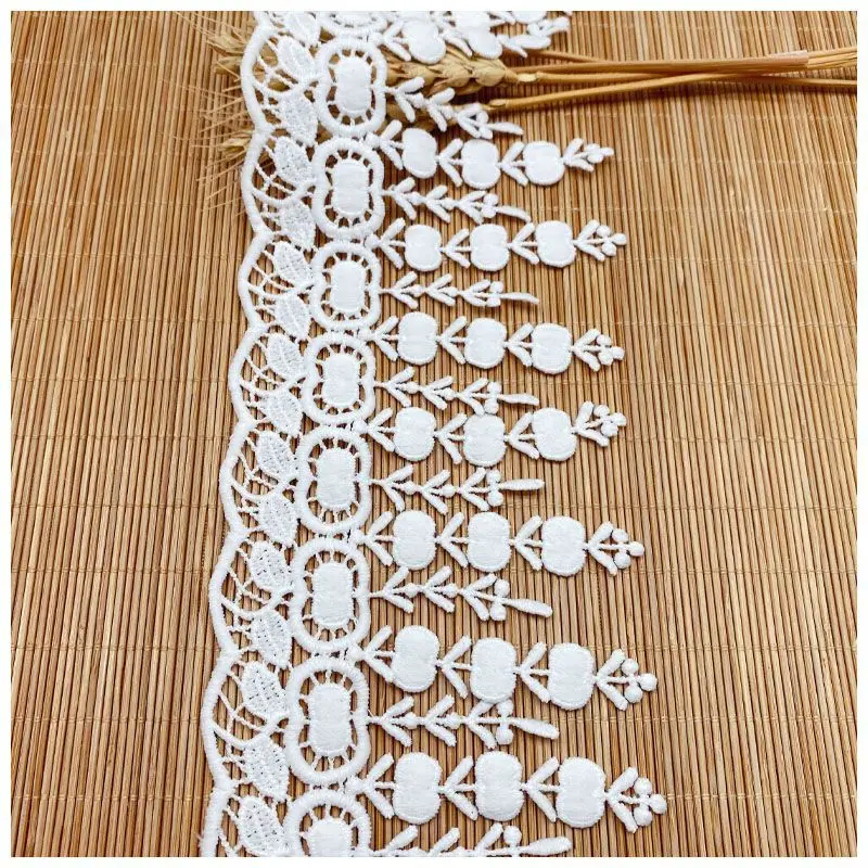 DIY Polyester Sewing Garment Curtain Home Furnishing Skirt Children'sClothes Accessories Apple Embroidery Milk Silk Tassels lace