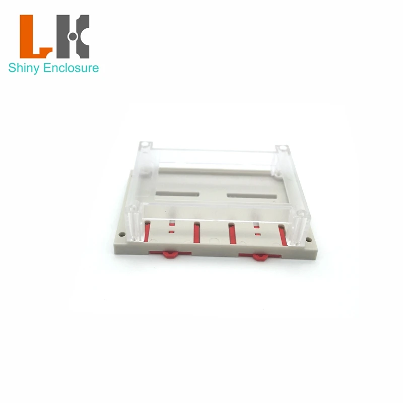 LK-PLC04 Transparent Cover Mount PLC Din Rail Enclosure ABS/PC Plastic Industrial Electrical Din Rail Enclosure145x90x40mm