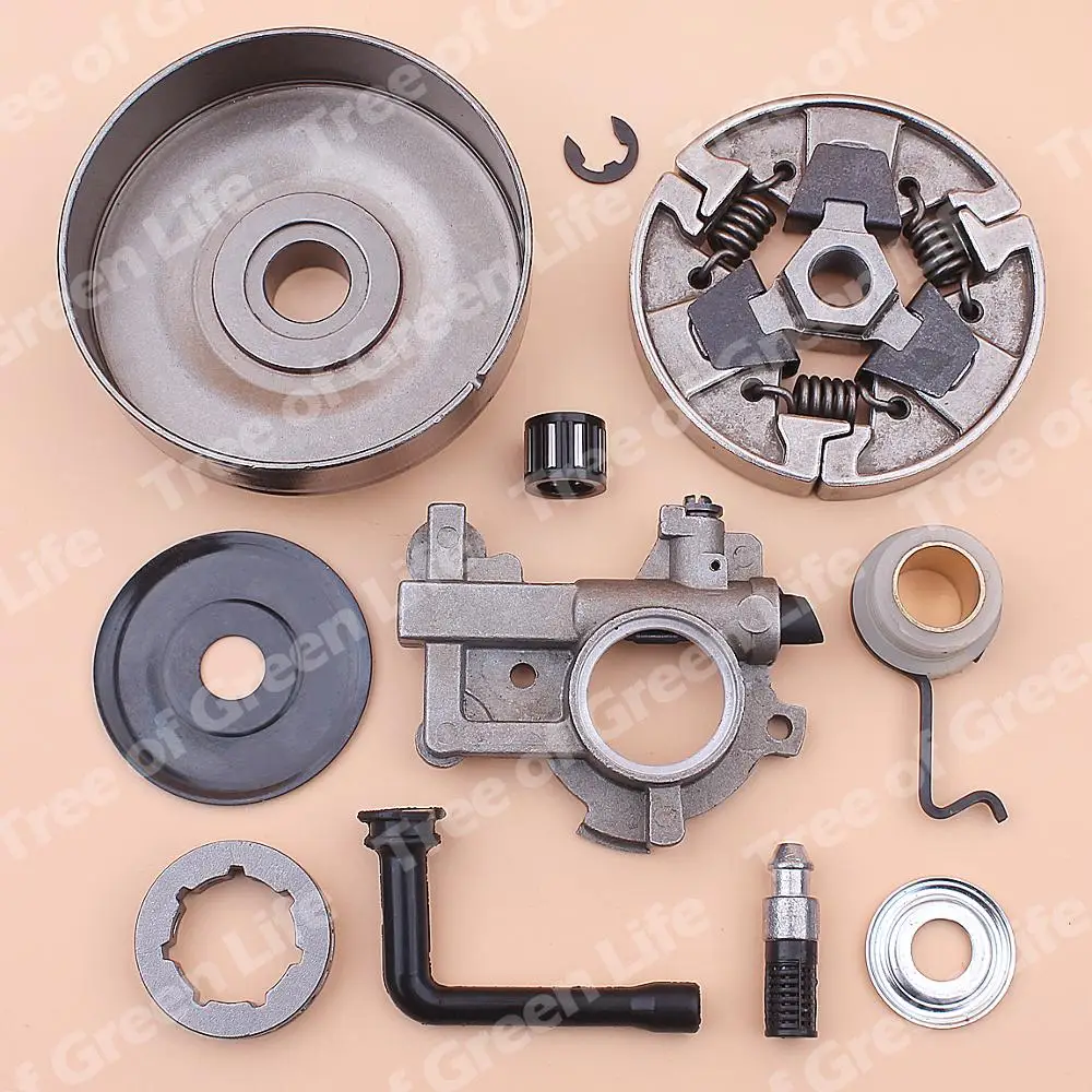 Llanta de tambor de piñón de embrague de 3/8 "-7 para Stihl MS660 066 064 MS640 MS661, Kit de línea de filtro de engranaje helicoidal para bomba de aceite, motosierra 1122 160 2900