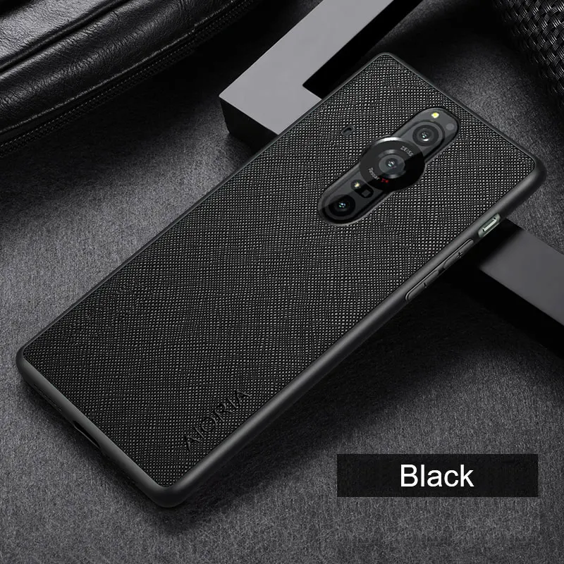 Custodia per telefono in pelle per Sony Xperia pro I pro-I funda con motivo incrociato, custodia di lusso per Xperia pro I