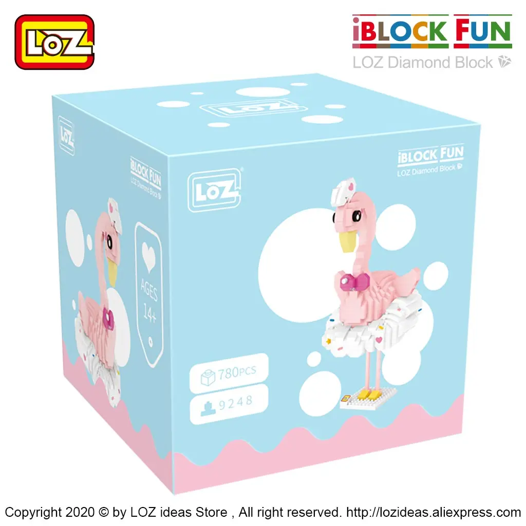 LOZ Diamond Blocks small particles building blocks animal fox bear lion head flamingo adult puzzle assembly toys Assembled Toy