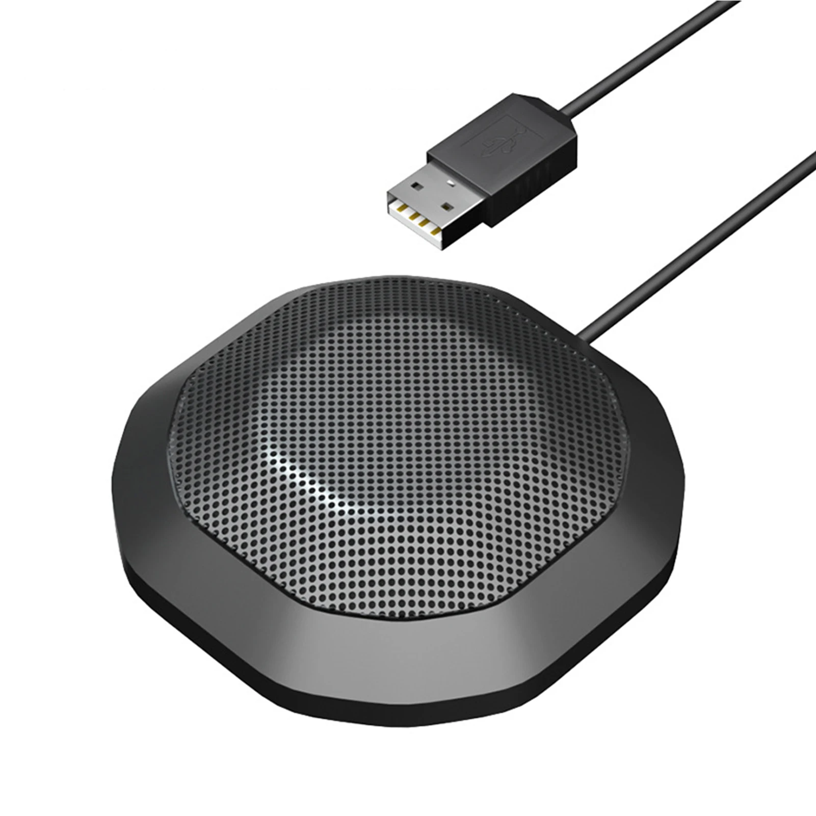 ميكروفون مؤتمرات USB متعدد الاتجاهات 360 ميكروفون حاسوب حاسوب مع خاصية اللمس كتم التوصيل والتشغيل متوافق مع نظام التشغيل Windows MacOS