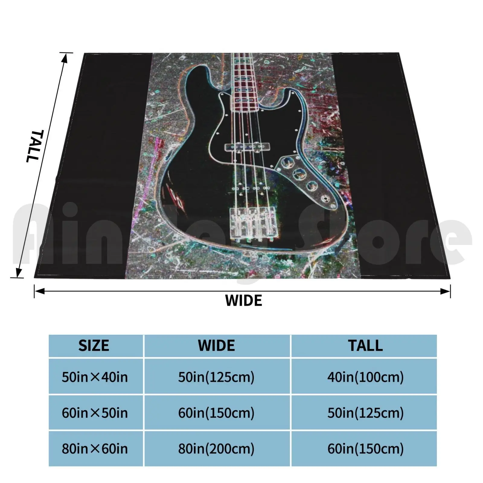 Jazz Bass Guitar Blanket Super Soft Warm Light Thin Geddy Lee Rush Bass Guitar Jazz Music Musical Instruments Musician