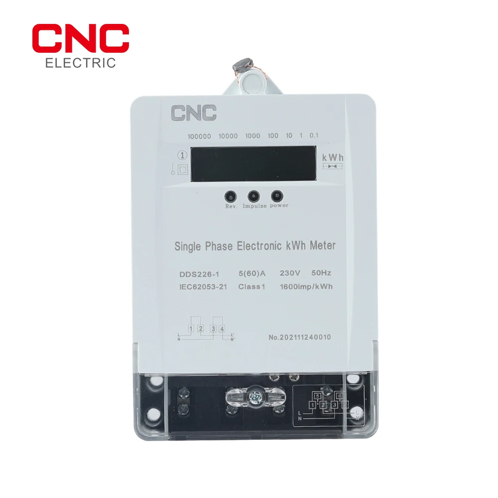 CNC Single Phase Static Watt Hour Meter AC Active Energy  230V 50Hz Max 60A Class 1