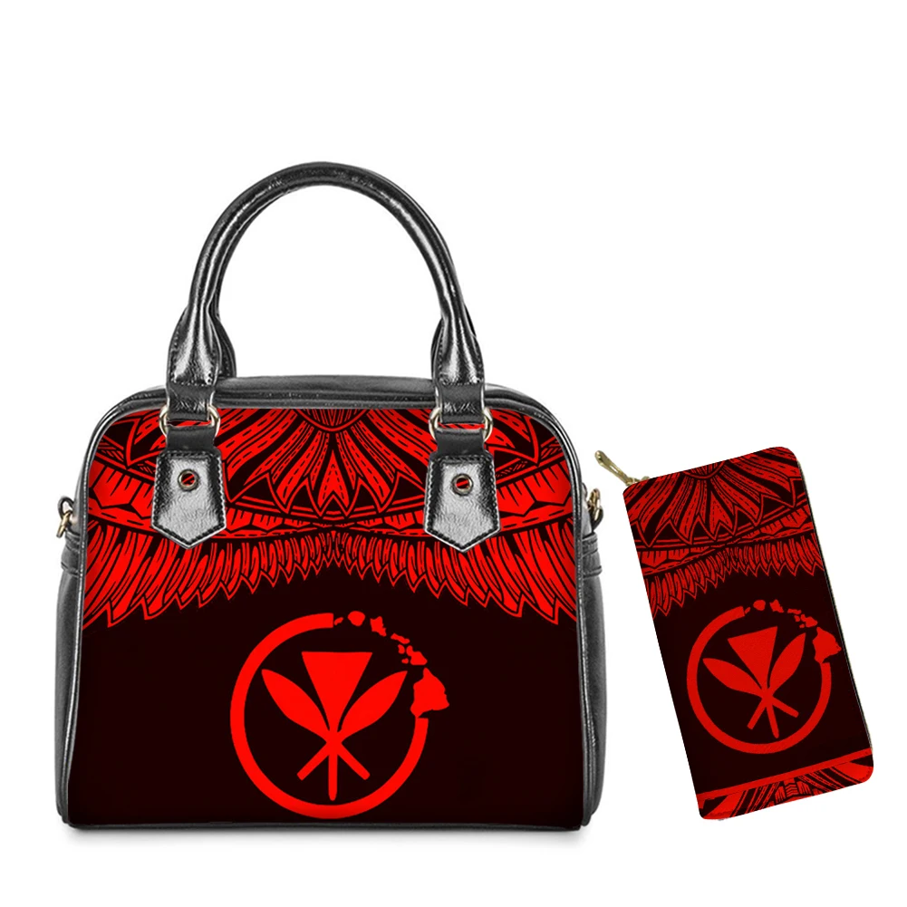 Noisydesigns Hawaii Kanaka Maoli Tribe Printed Women Tote Shoulder Bag PU Handbag For Girl Luxury Ladies Crossbody Purse