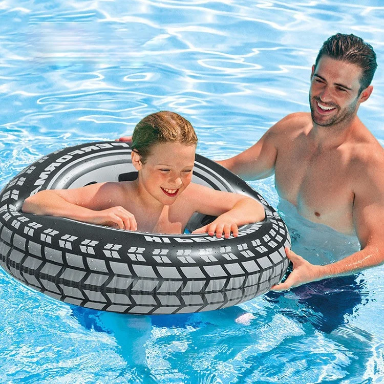 

90 Cool Black Wheel Tire Swimming Ring Adult Inflatable Pool Float Tube Circle Summer Water Toys Air Mattress Boia Piscina