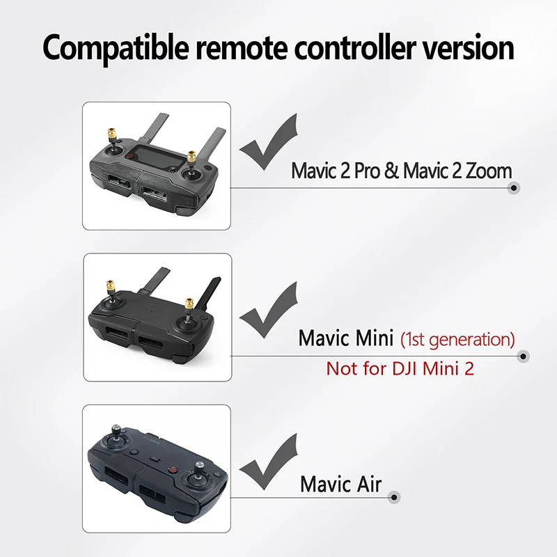 For DJI Mavic 2/Air/Mini 1 Remote Controller Aluminum Alloy Telescopic Extension Thumb Rocker Joystick DJI Mini SE Accessories