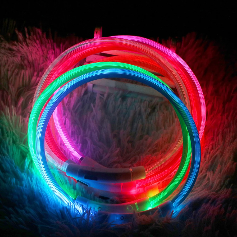 Rechargeable LED  Led Usb Dog Collar  Pet Dog Collar  Night Safety Flashing Glow  Night Dog Collars Glowing Luminous