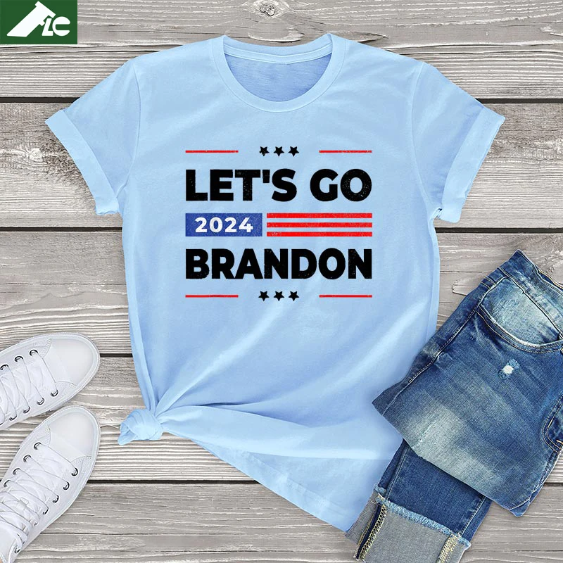 

Funny Cotton Go Brandon Let's Go 2024 Women's Graphic T Shirt Oversized Tee for Men Funny Anti Biden T-Shirt Female Tees Tops