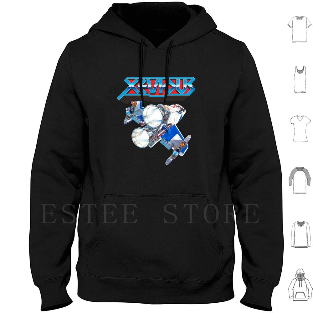 Xevious Logo ( Ship ) Hoodies Japan Gaming Retro Gamer Shmup Namco Space Invaders Videogames Videogame Msx Pc