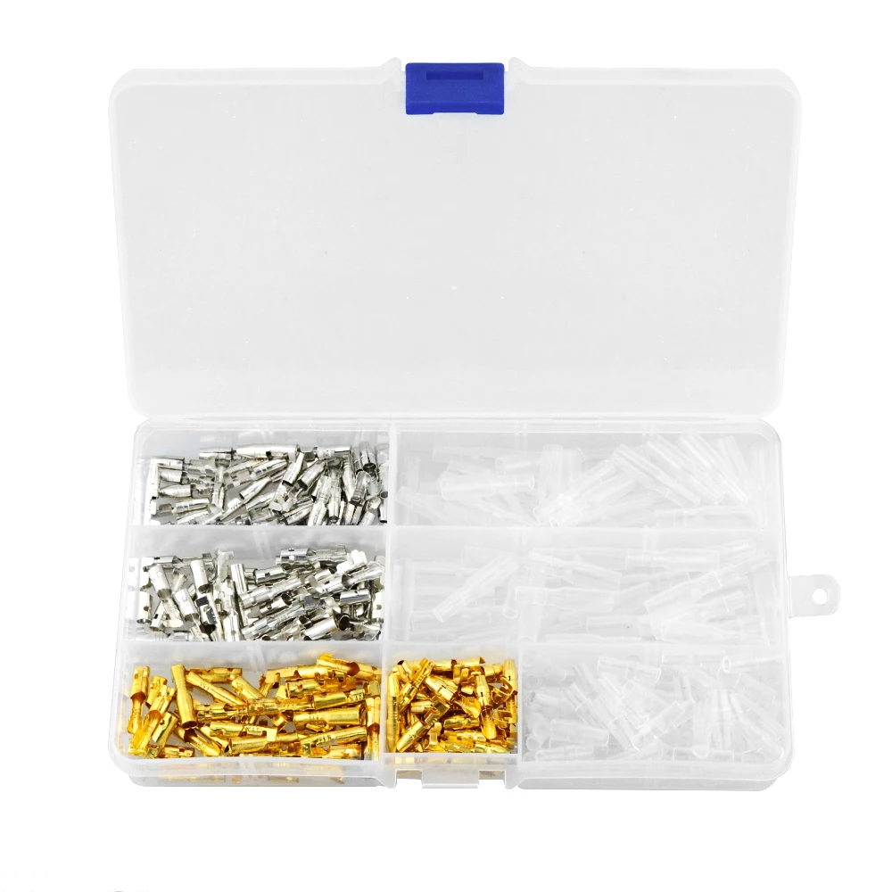 320PCS/BOX 4mm Bullet Terminal Car Electrical Wire Connector Male Female Bullet Crimp Connectors Terminal+Insulation Sheath