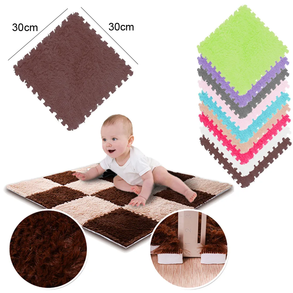 30x30cm Living room/bedroom Carpet Patchwork Rug Kids Carpet Foam Puzzle Mat EVA Long Fluff Baby Eco Floor alfombra tappeto