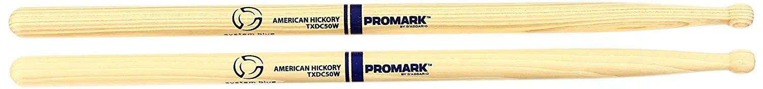 Promark by D'addario American Hickory TXDC50W Wood Tip Marching Drumsticks