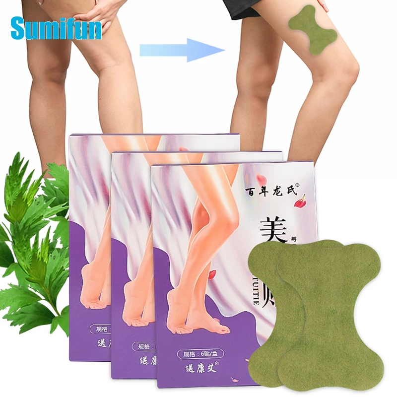 

6pcs Wormwood Herbal Thin Legs Patch Slimming Stickers Moxibustion Plaster Anti Cellulite Lose Weight Body Arm Slim Patch Care