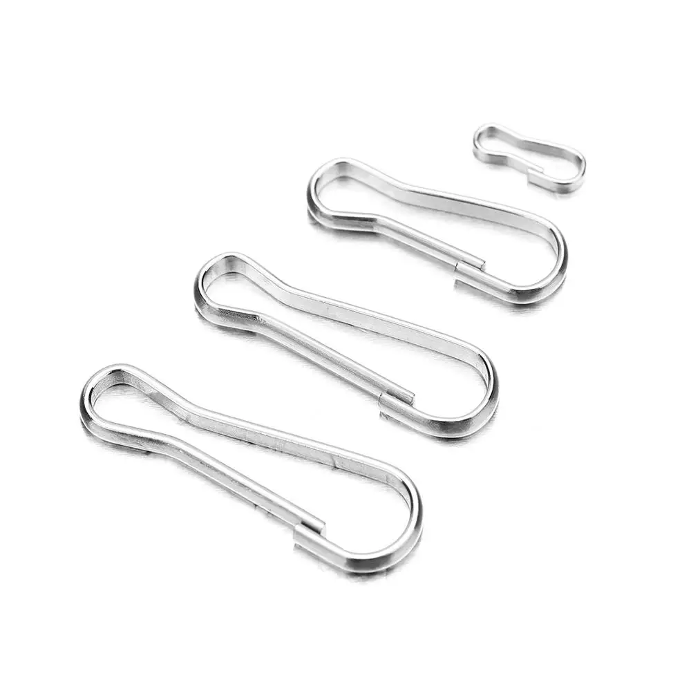 30pcs 9 20 25 28mm Stainless Steel Snap Lanyard Clip Hook Gourd Buckle Keychain Camping Clasps Carabiner Hanging Buckle Keyring image 2