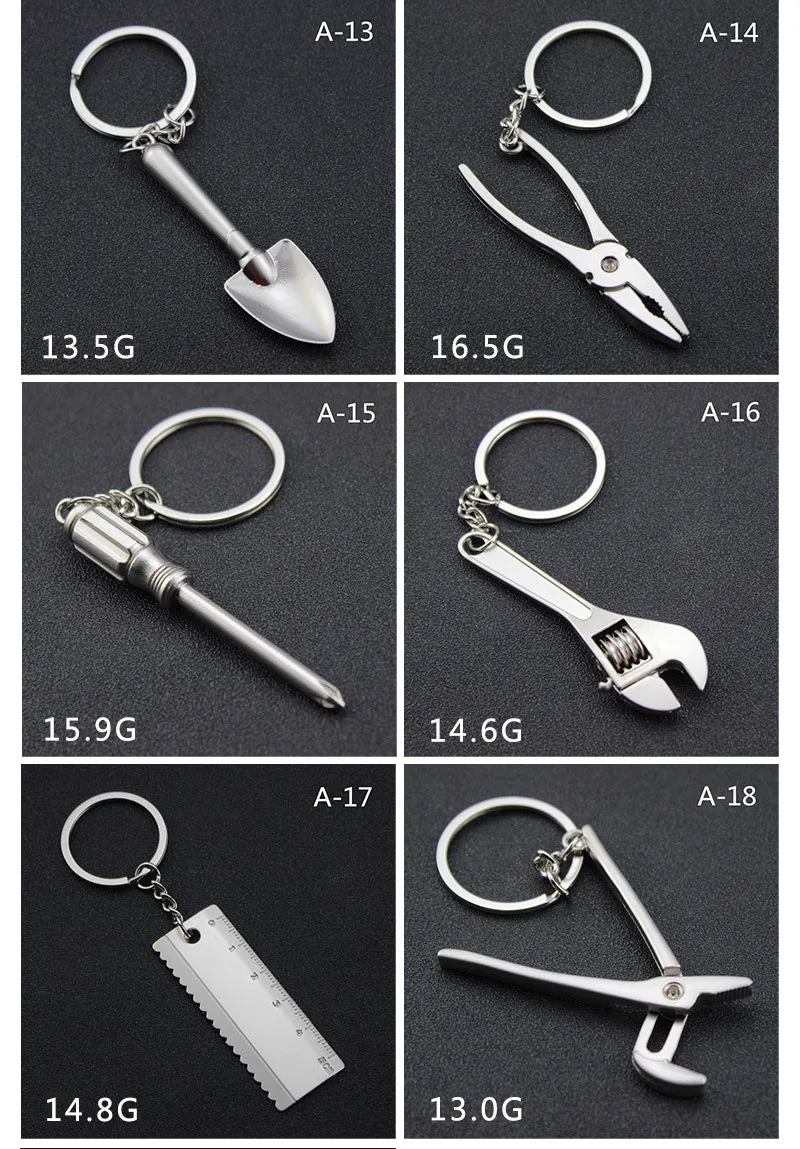 Dad Gift Pliers Spanner Hammer Saw Axe Wrench Drill Scissors Mini Caliper Tools Keychains Small Vernier Caliper Key Chains