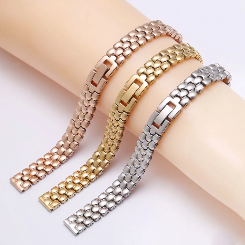 Stainless steel watchband  6mm 8mm 10mm silver golden bracelet Replacement strap for size dial lady\'s fashion watch Bracelet