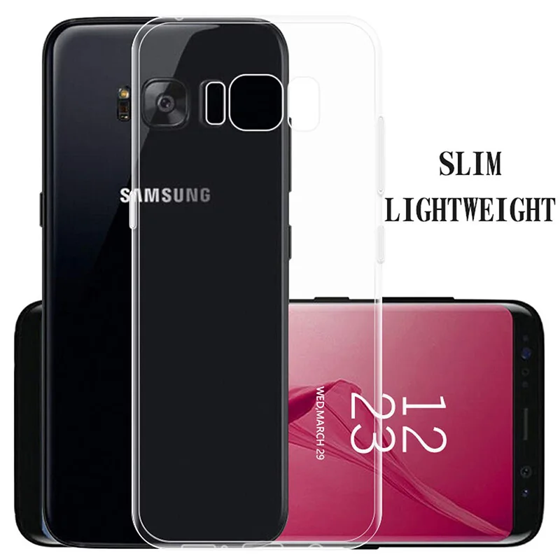 Ultrathin Silicone Transparent TPU Phone Cases for Samsung Galaxy S8/S8 Plus S8Plus Back Cover Camera Protective SamsungS8Plus
