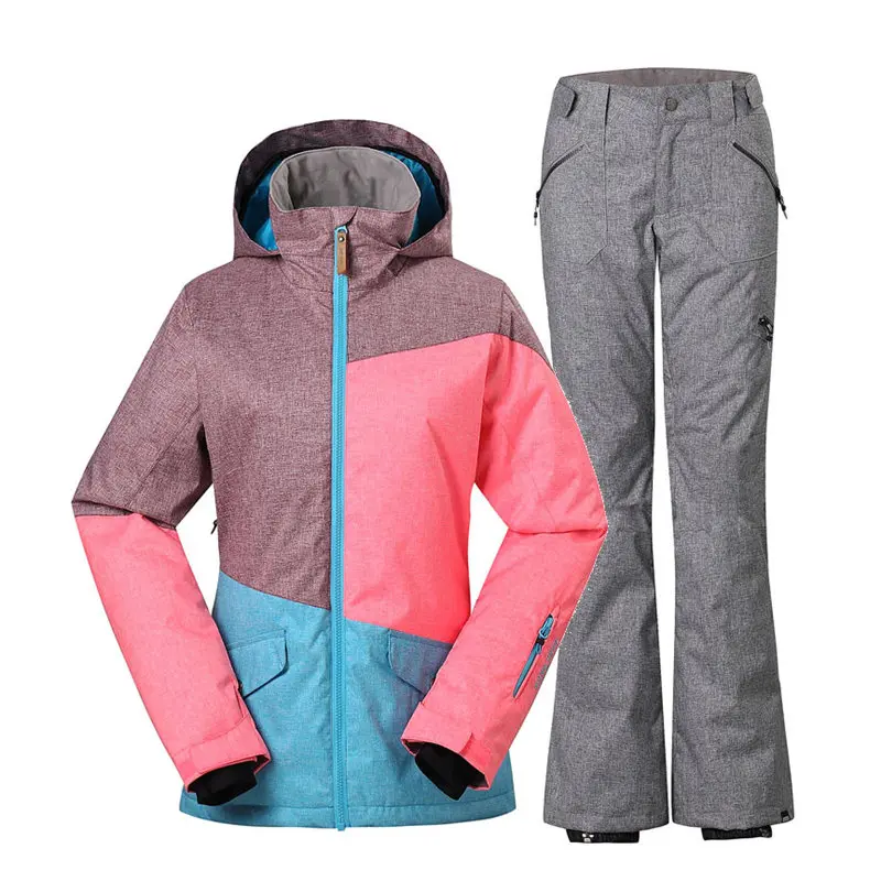 

Women's Gsou Snow Suit Wear Winter Outdoor Sports Snowboard Clothing Sets 10k Waterproof Windproof Skiing Costumes Jacket + Pant