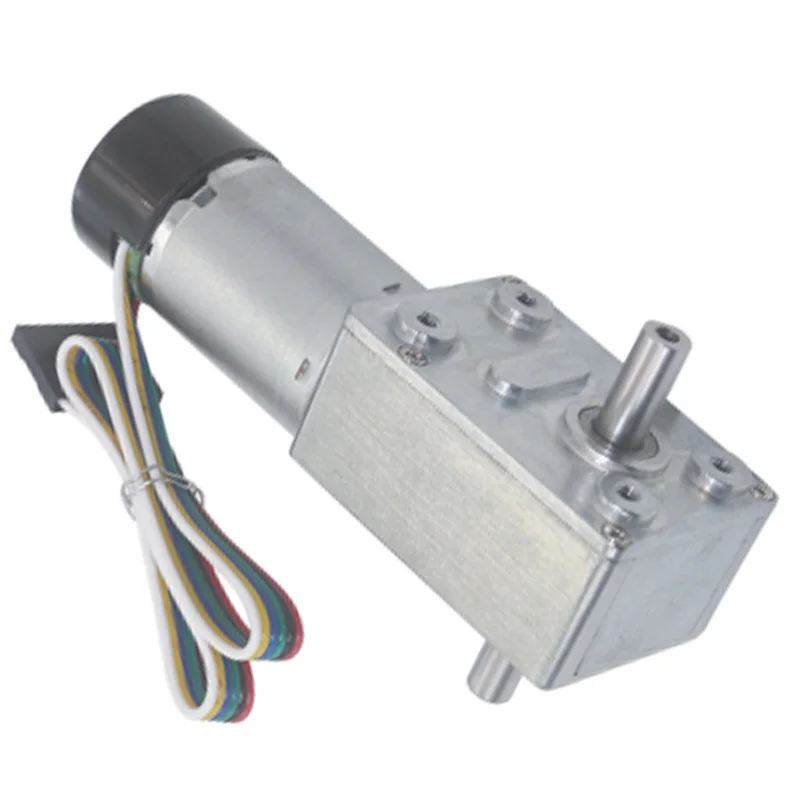 JGY-370 Encoder Motor Double Shaft Length 14mm DC 6V 12V 24V Speed Reduce 6rpm To 150rpm Metal Gear Coding Signal Feedback