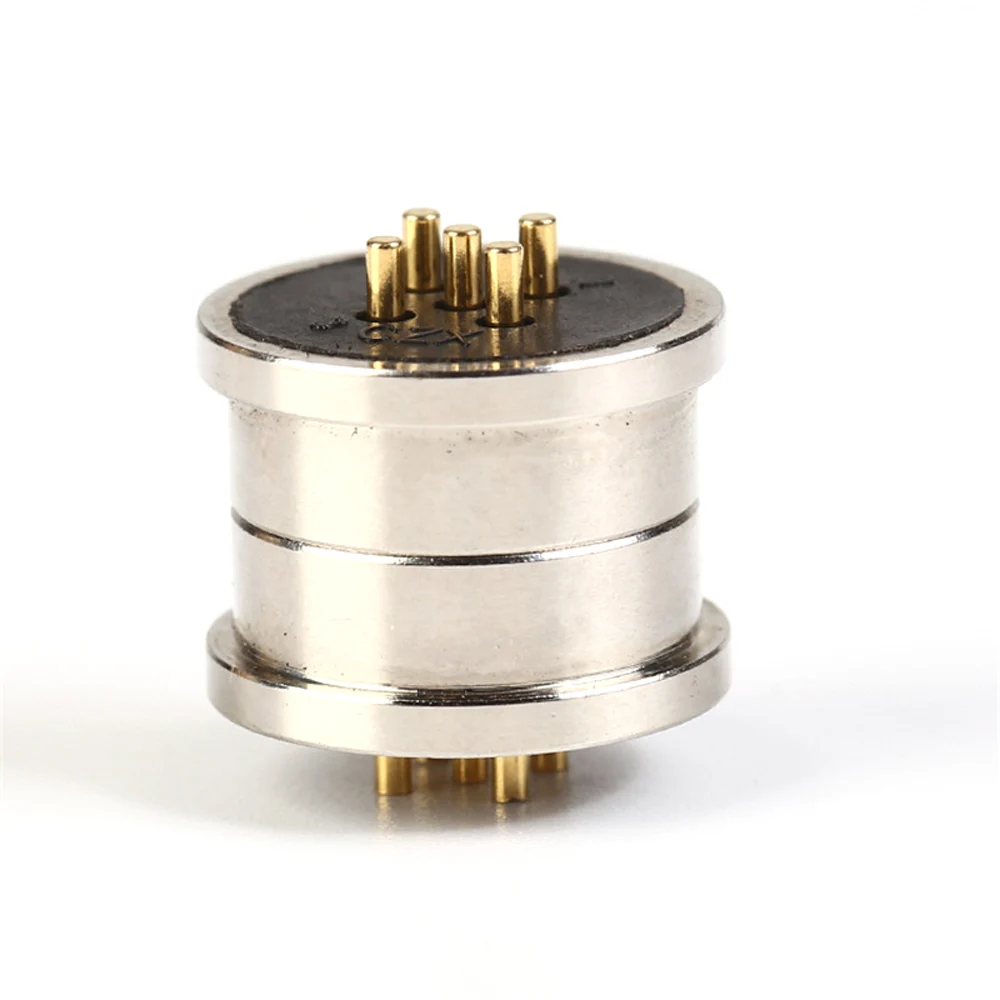 2セット5ピン丸型磁気コネクタ5極ポゴピンスプリング式ポゴピンポジショニングカラム付きリバース防止接続