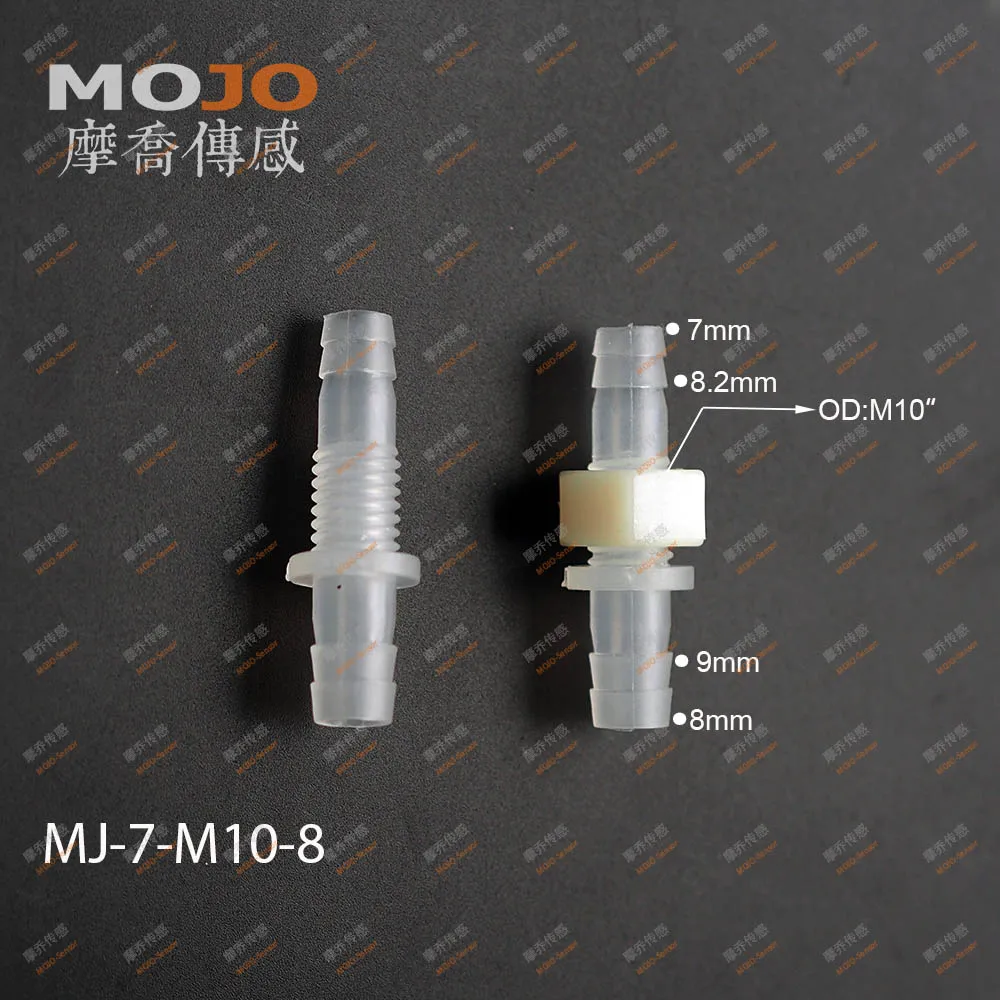 2020 MJ-7-M10-8 straight-through joint 7mm to 8mm to M10 male thread connector pipe fitting 100pcs/lot