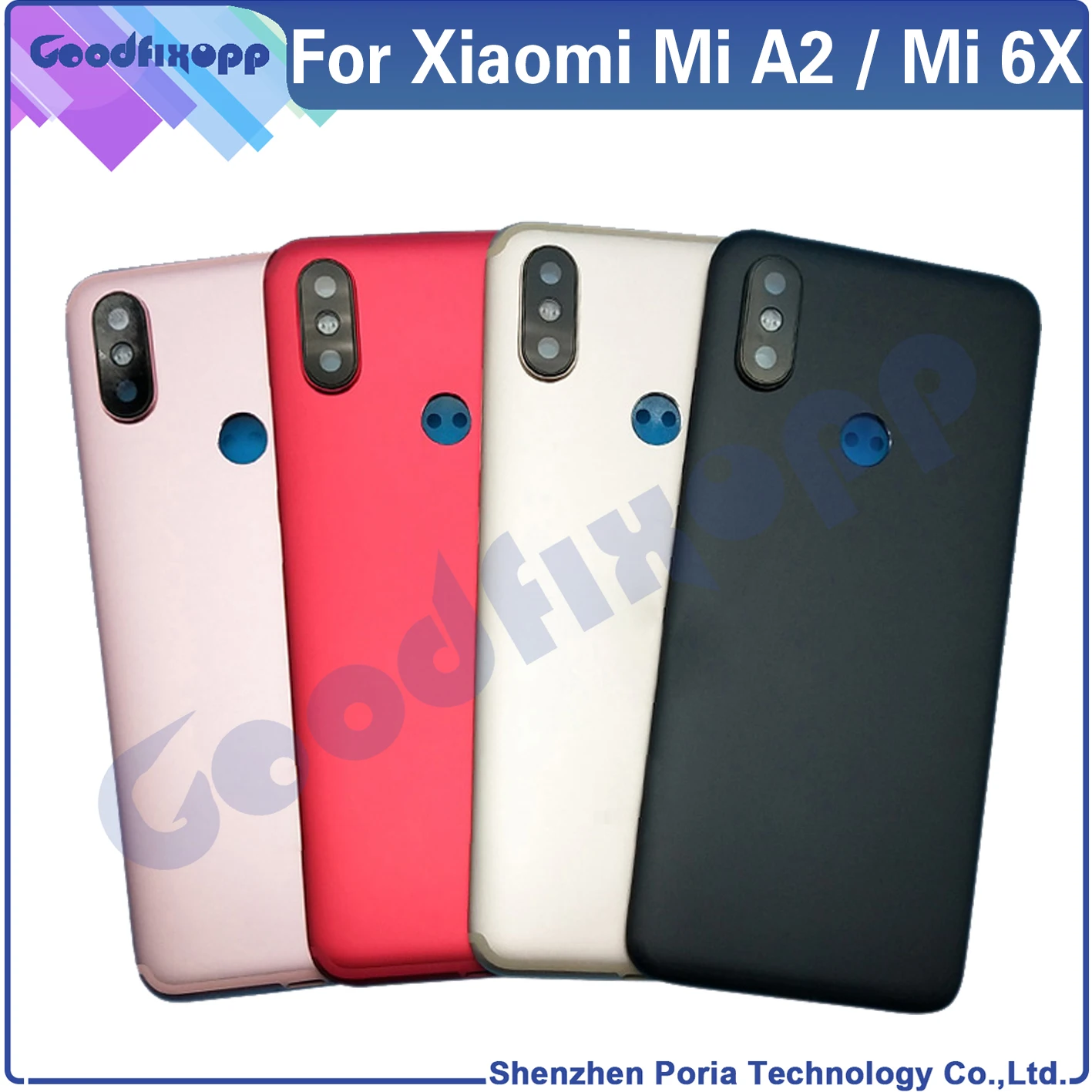 Xiaomi電話シェル,バッテリーカバー,リアカバー,Xiaomi mi a2,6x,m1804d2sg,m1804d2si