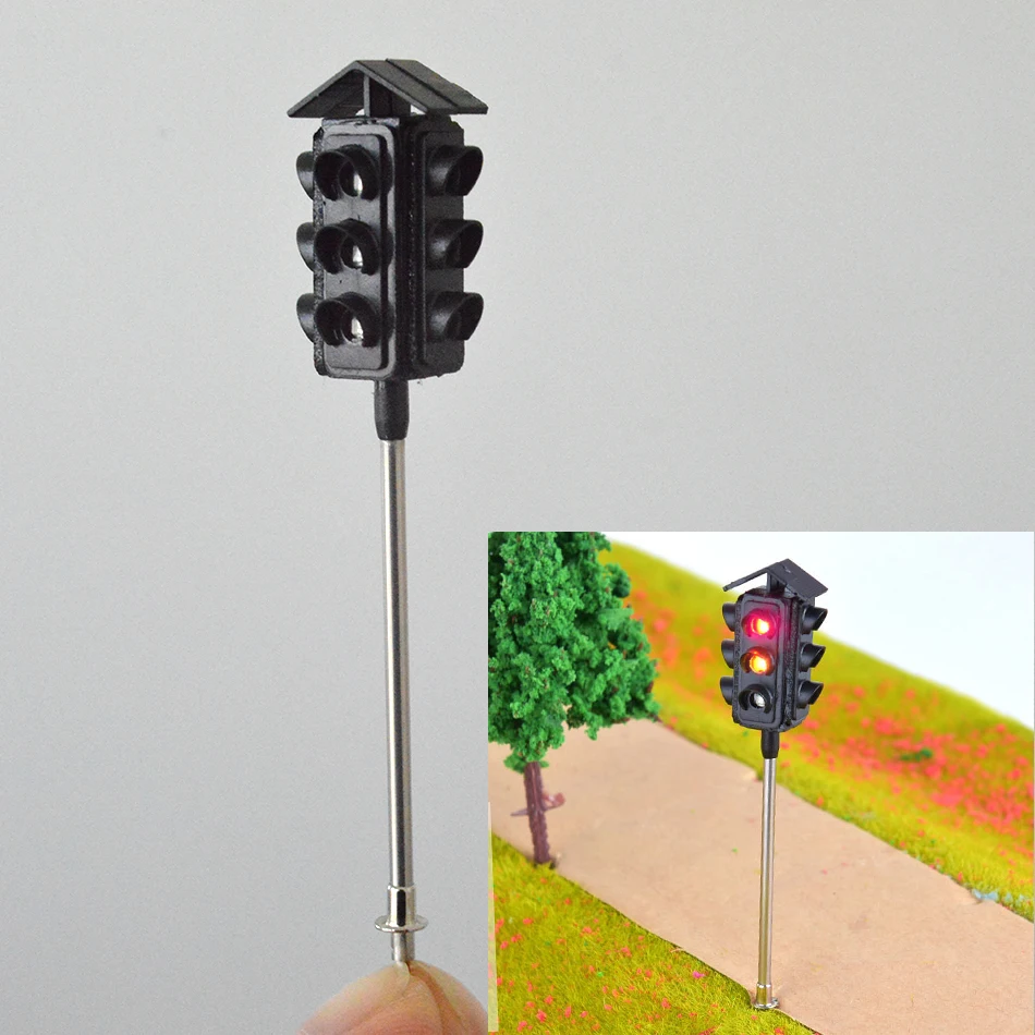 HO Scale 1:87 Traffic Light Signal Model 3V LED DIY Lamp Street Railroad Railway Landscape Train Building Layout 1PC