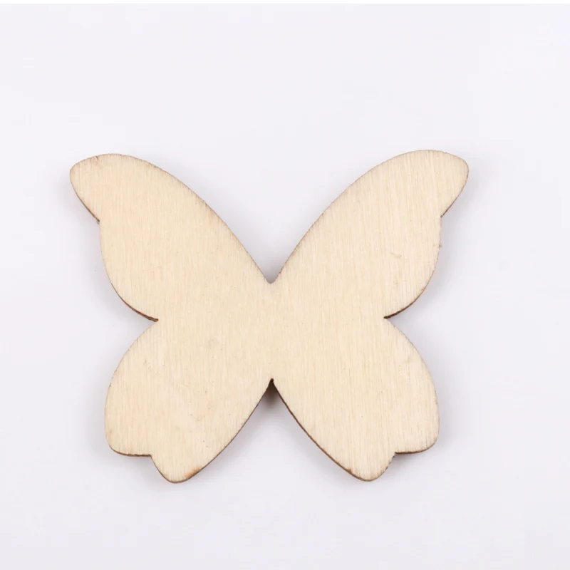 Wooden Butterfly Pattern Scrapbooking Art Collection Craft For Handmade Accessory Sewing Home 10/15/20/30/40mm 50pcs