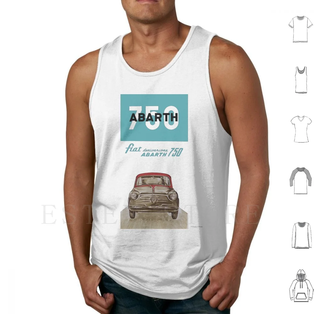 Abarth 750 Tank Tops Vest Sleeveless Abarth 500 750 600 Mini Microcar Compact Subcompact City Car Sports Car Car