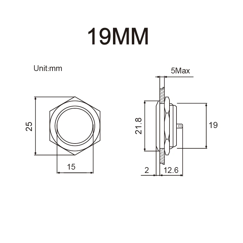 220V 24V 3-6V กันน้ำ Led Light Momentary สั้น Mini Push ปุ่มสวิทช์12/16/19/22/25/30มม.Pressure Switches