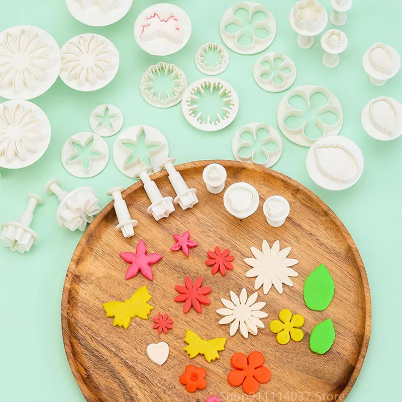 Pottery Art Tools Plastic Printing Mold Flower Star-Shaped Clay Polymer Pottery Clay Stamp Embossing Set Spring Printing Mold