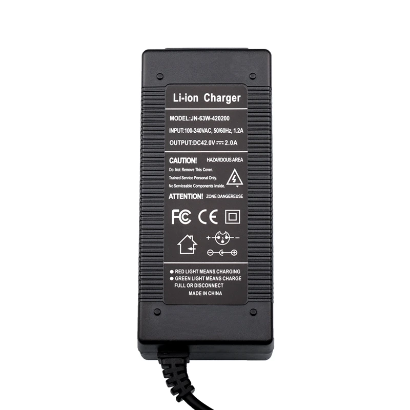 42V 2A Battery Charger For 36V Li-ion Battery Pack 42V Lithium Battery Adapter With 3P GX12 Connector EU/US/AU/UK Plug