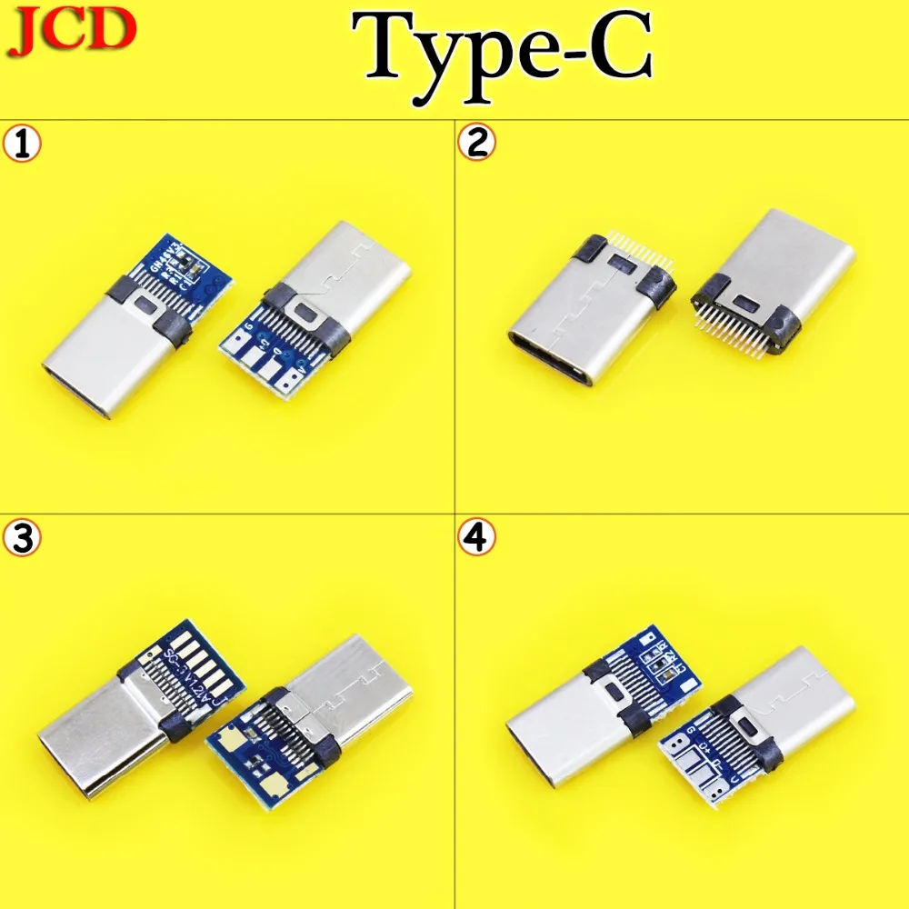 

JCD For Android DIY OTG USB-3.1 Welding Male jack Plug USB 3.1 Type C Connector with PCB Board Plugs Data Line Terminals usb 3.1